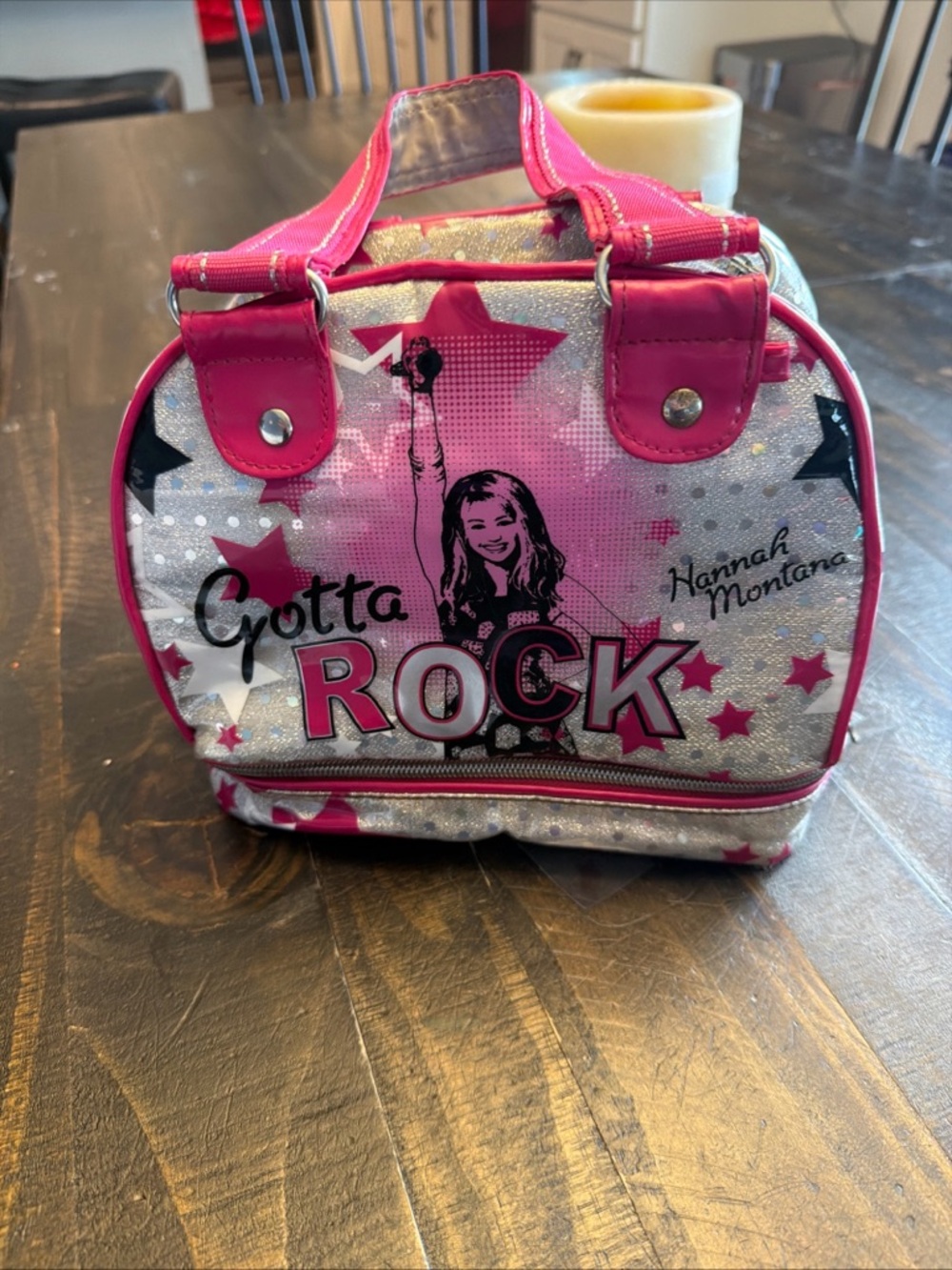Rare Hannah Montana The Movie Lunch Box Gotta Rock Pink & Silver